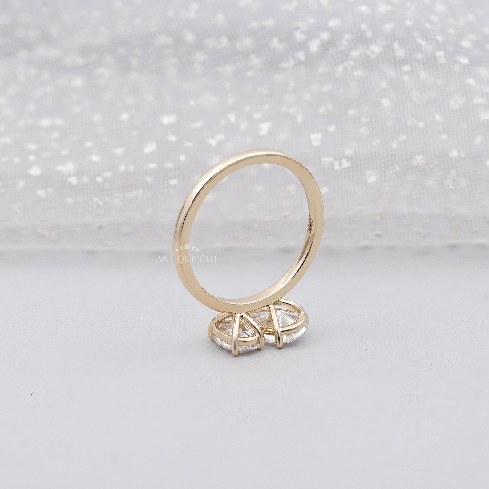 Oval And Pear 2.53tcw Lab Grown Diamond Toi et Moi Ring | Two Stone Engagement Ring