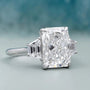 Elegant white gold radiant cut diamond ring