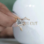 Baguette side stone cushion cut engagement ring