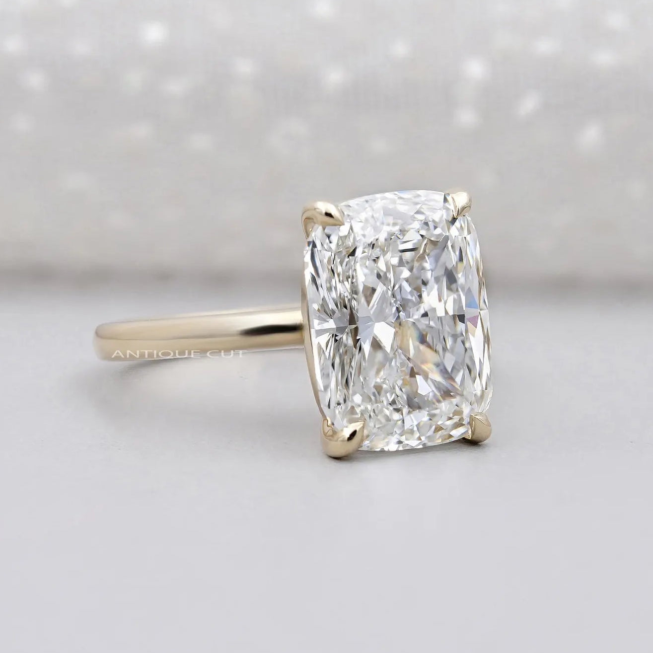 Cushion Solitaire Engagement Ring With 4 Prong Setting | Lab Made Diamond | IGI Certified