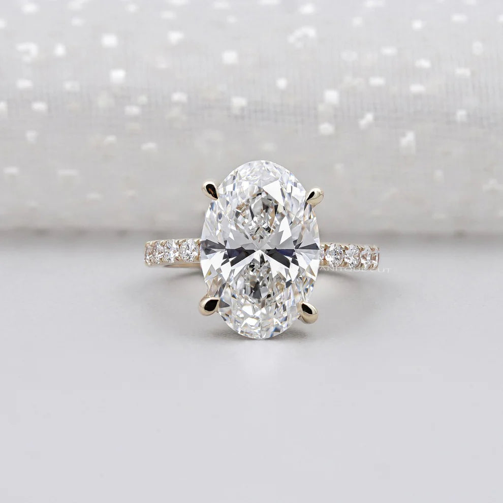 Custom Order - 3ct F-VVS Oval Center stone | Platinum | 7 US