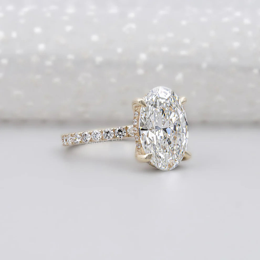Custom Order - 3ct F-VVS Oval Center stone | Platinum | 7 US