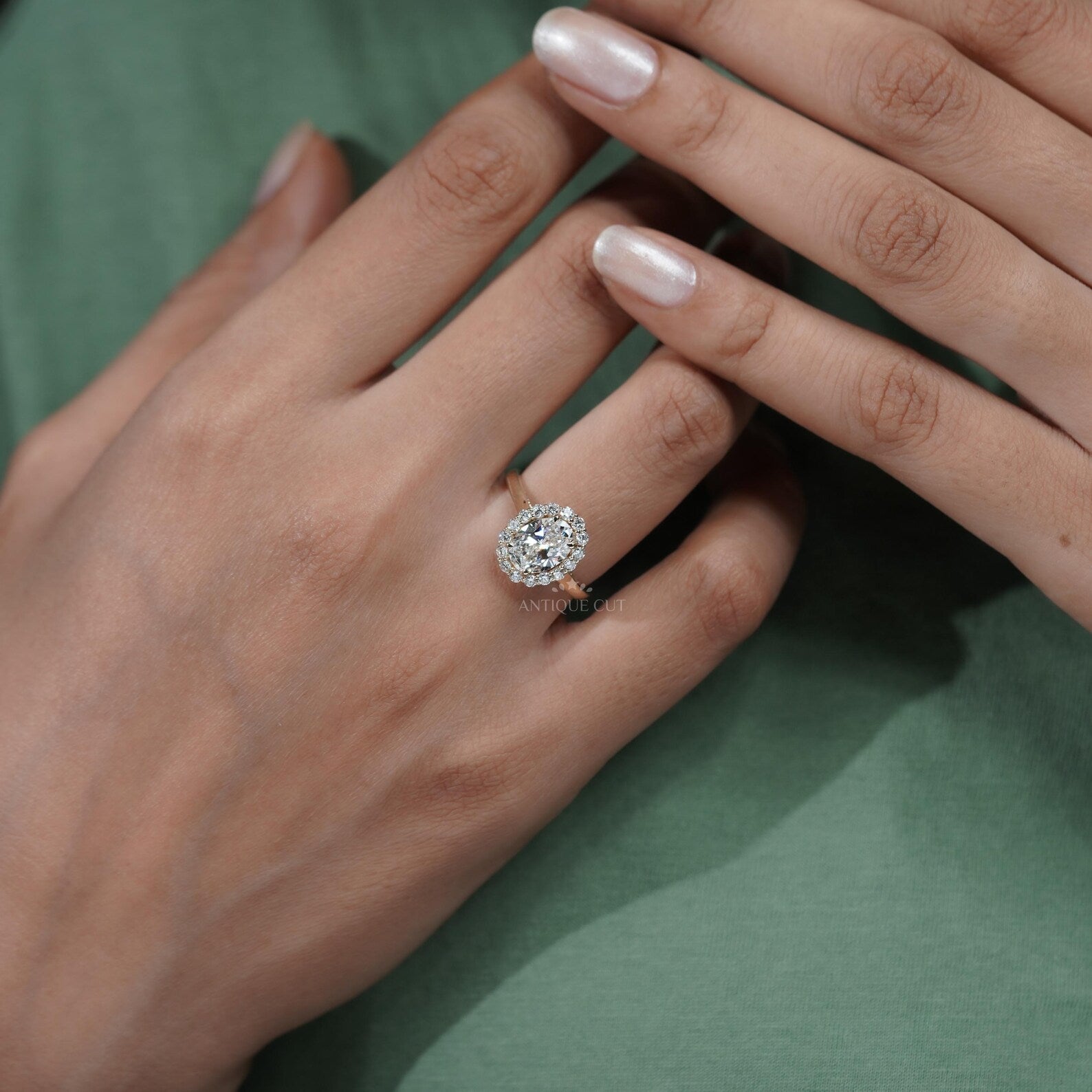 Oval Halo Engagement Ring | 1.50ct Oval Center with 0.50ct Diamond Halo | Gold Oval Diamond Ring | Classic Halo Ring | Bridal Ring