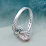 Pink and white pear double pear diamond engagement ring