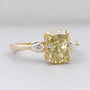 IGI certified yellow cushion diamond ring 4 prong setting