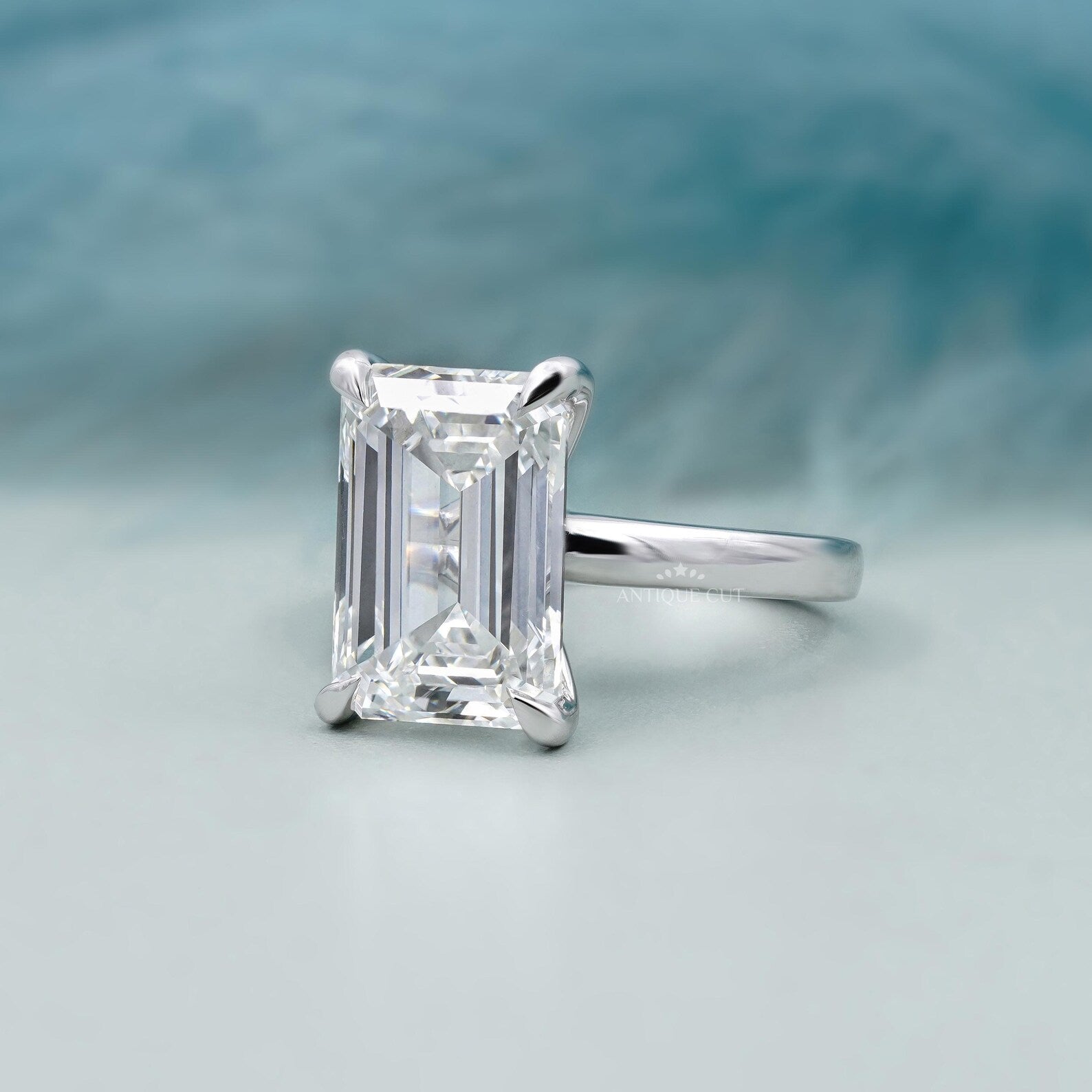 8.00TCW Emerald Cut Diamond Engagement Ring | Solitaire Ring | Lab Grown Diamond | IGI Certified D-E-F VVS-VS.