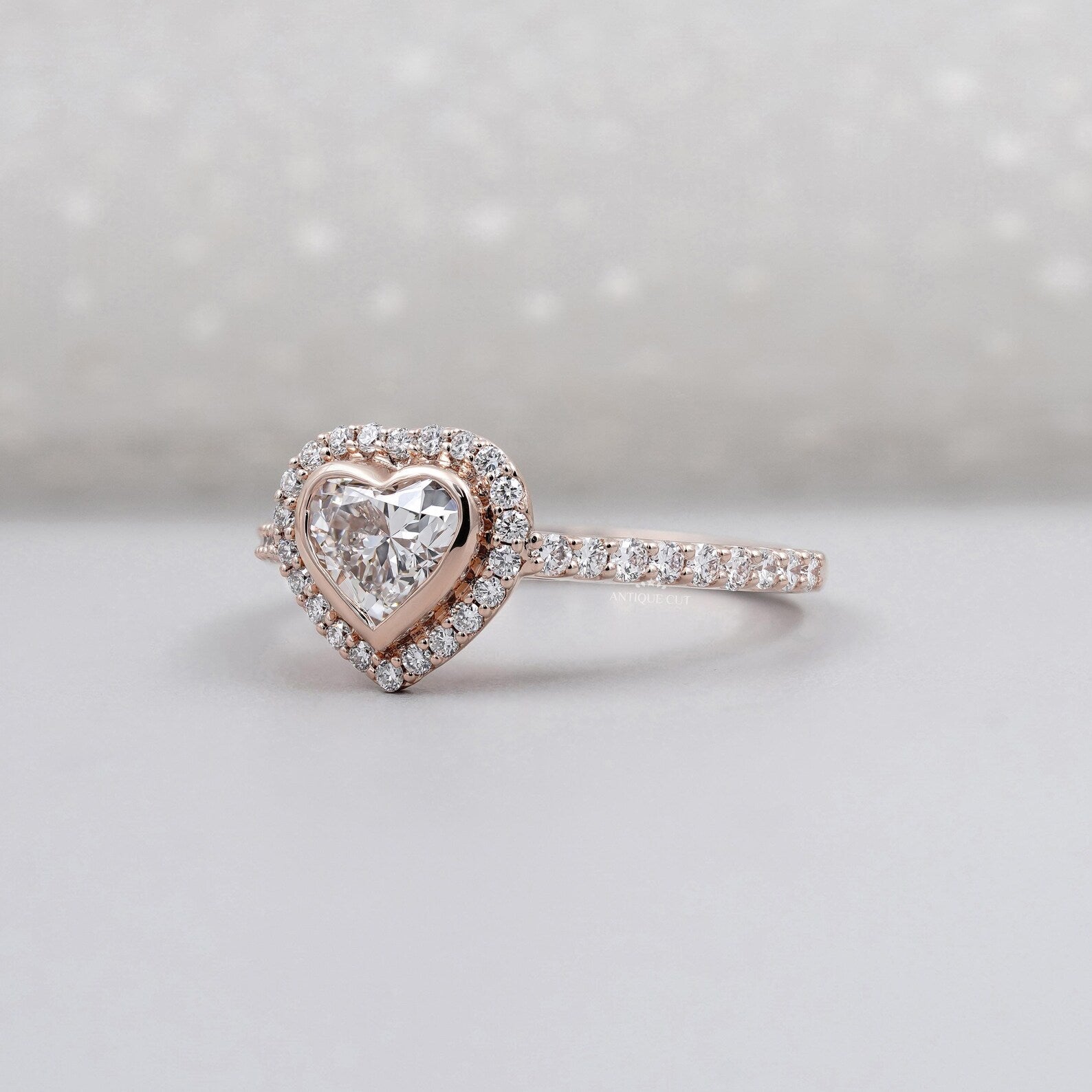 Heart Shaped Diamond Ring With Halo Style