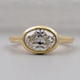 Oval Bezel Engagement Ring With Hidden Halo Diamond IGI Certified Lab Grown Diamond