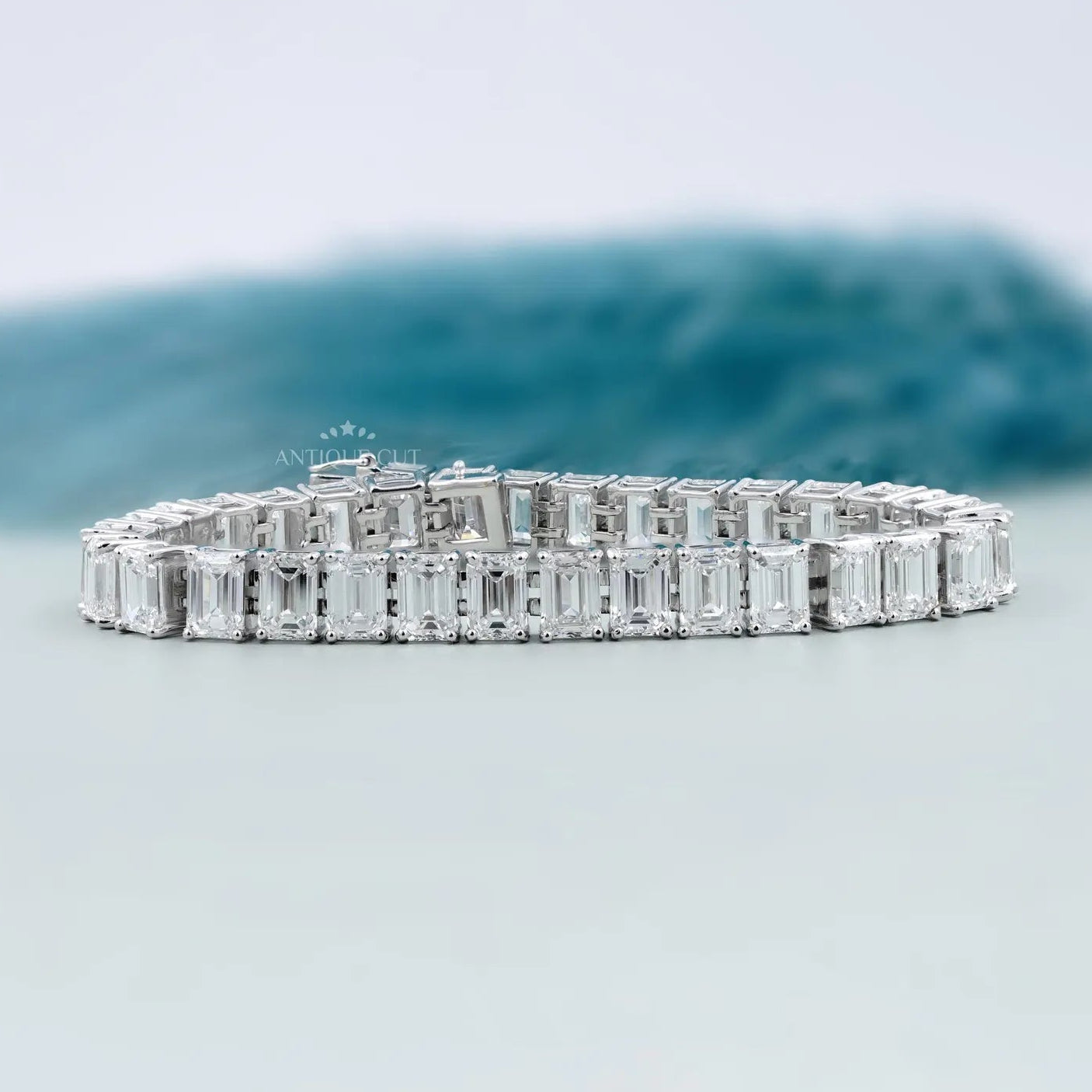 Diamond bracelet on a light gray background