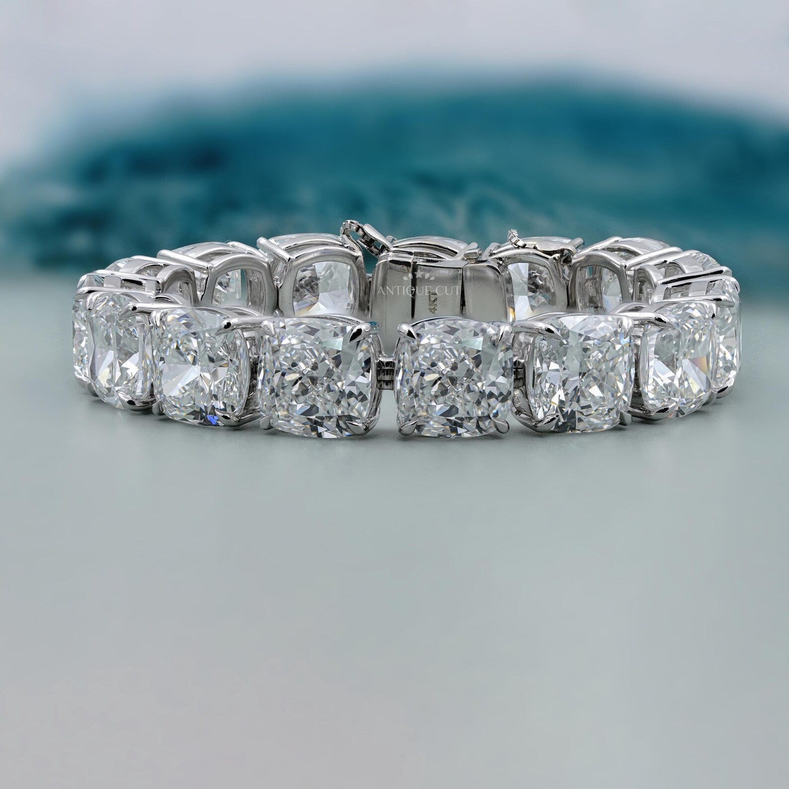 105.00 TCW Square Cushion Cut Diamond Tennis Bracelet