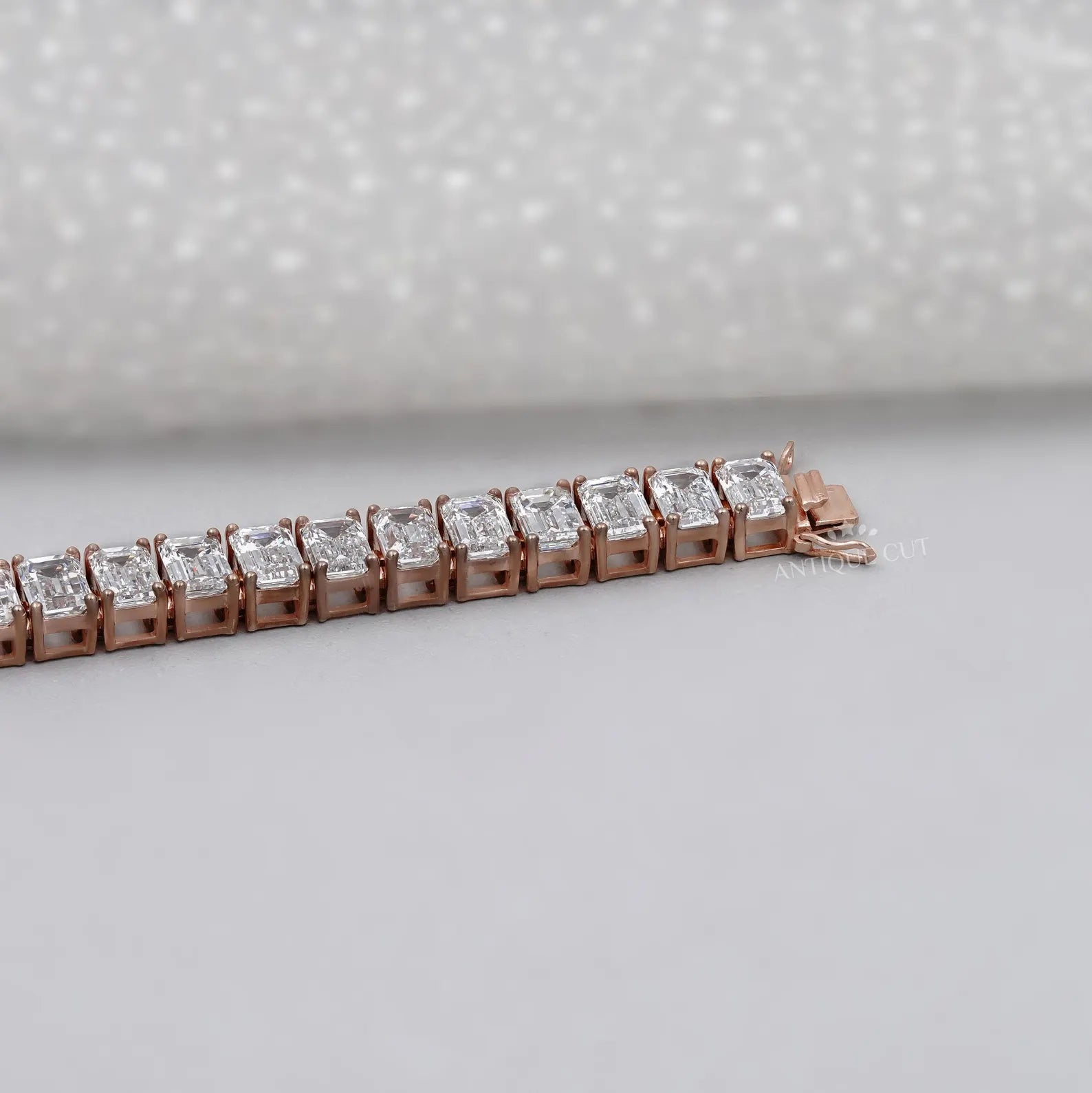 25.90 TCW Emerald Cut Lab Grown Diamond Tennis Bracelet | IGI Certified | White |Yellow |Rose Gold
