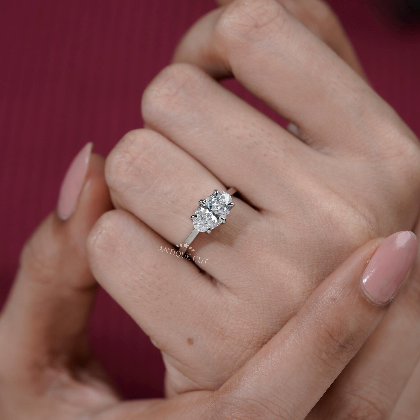 1.70TCW Oval Cut Diamond Engagement Ring | Rose gold Classic Solitaire | Lab Grown Diamond Ring | IGI Certified D-E-F VVS-VS.