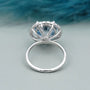 White gold round lab grown diamond halo engagement ring