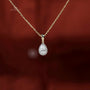 Sparkling lab grown diamond pendant with gold chain