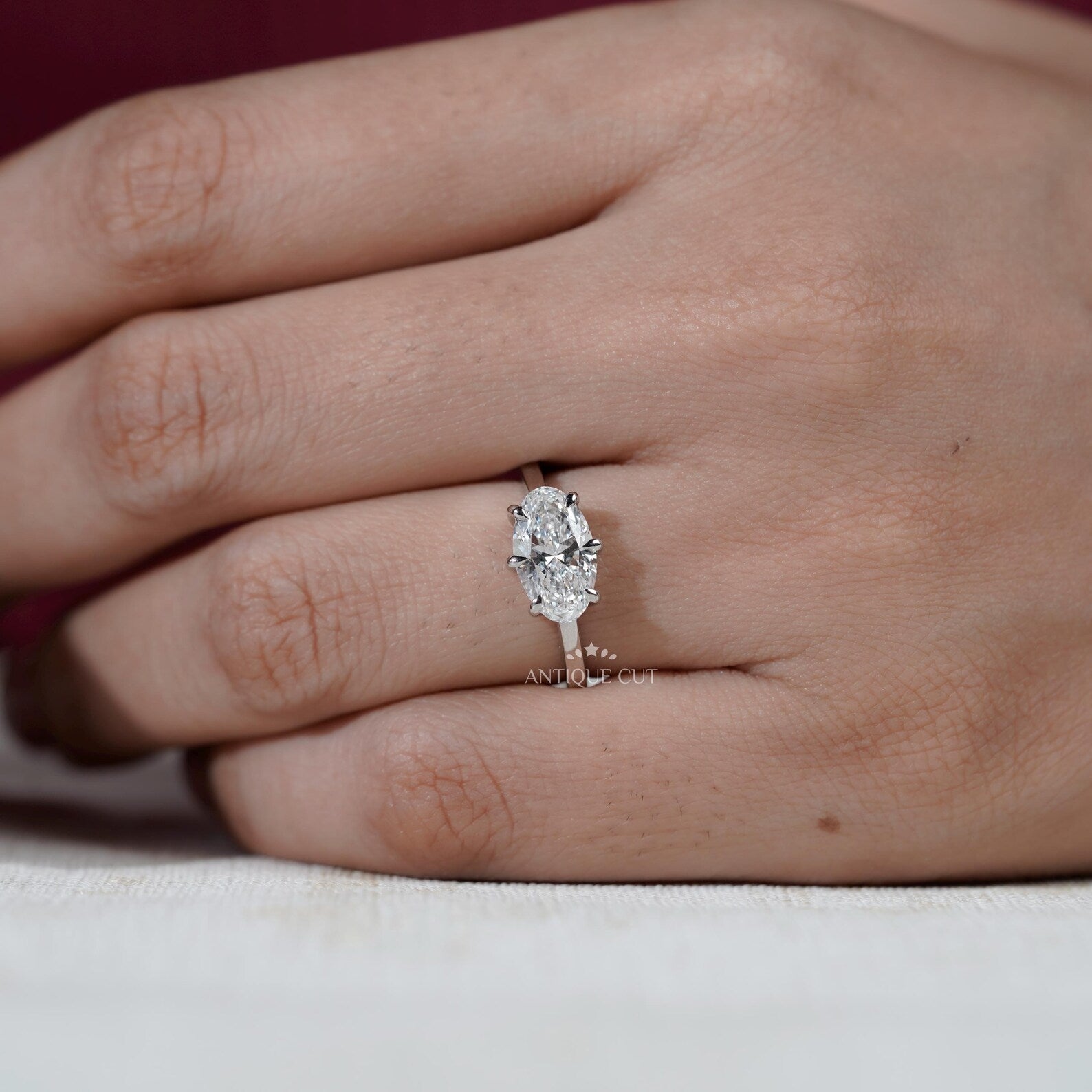 1.70TCW Oval Cut Diamond Engagement Ring | Rose gold Classic Solitaire | Lab Grown Diamond Ring | IGI Certified D-E-F VVS-VS.