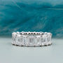IGI certified emerald cut diamond band in white gold