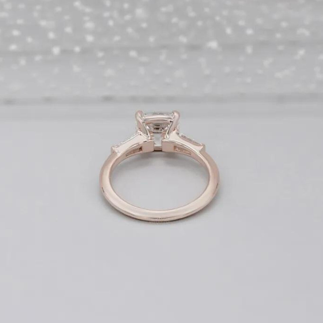 Old Mine Cushion Cut Engagement Ring With Three Stones | Yellow & Rose Gold  | IGI Certified