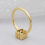 M letter diamond ring with bezel setting by Antiquecut
