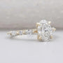 Yellow gold oval wedding ring close-up