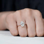 Rose gold engagement ring with oval lab grown diamond