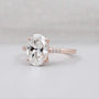 Oval lab grown diamond engagement ring with pavé setting