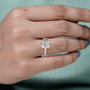 Antiquecut lab grown cushion cut diamond ring with double claw prong setting