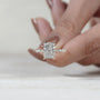 Radiant diamond engagement ring with yellow gold band and secure claw prong setting