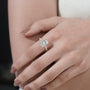 Radiant cut diamond engagement ring with hidden halo setting by Antiquecut