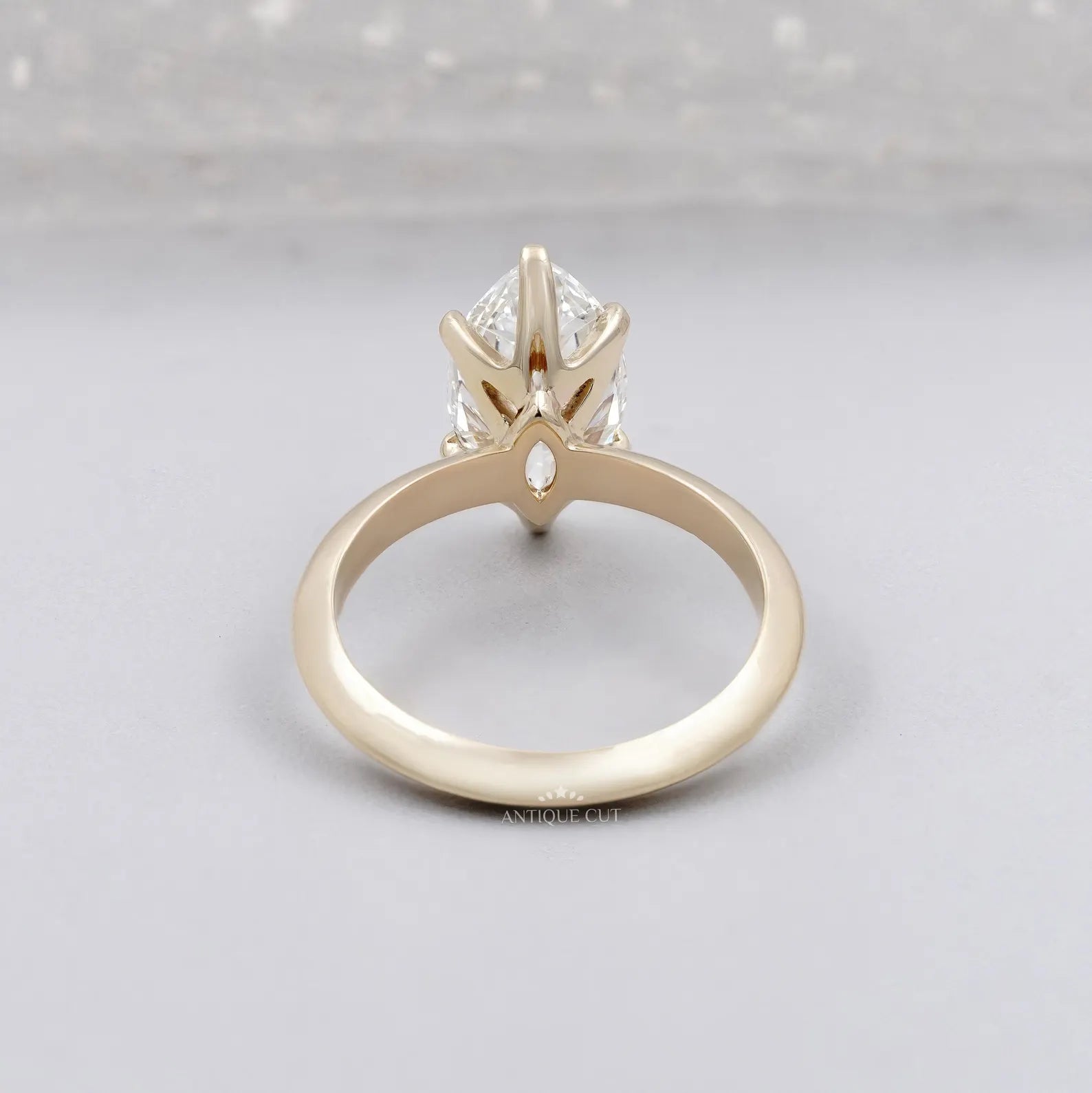Marquise Cut Diamond Ring | Solitaire Engagement Ring 6 Prong in Yellow Gold | IGI Certified