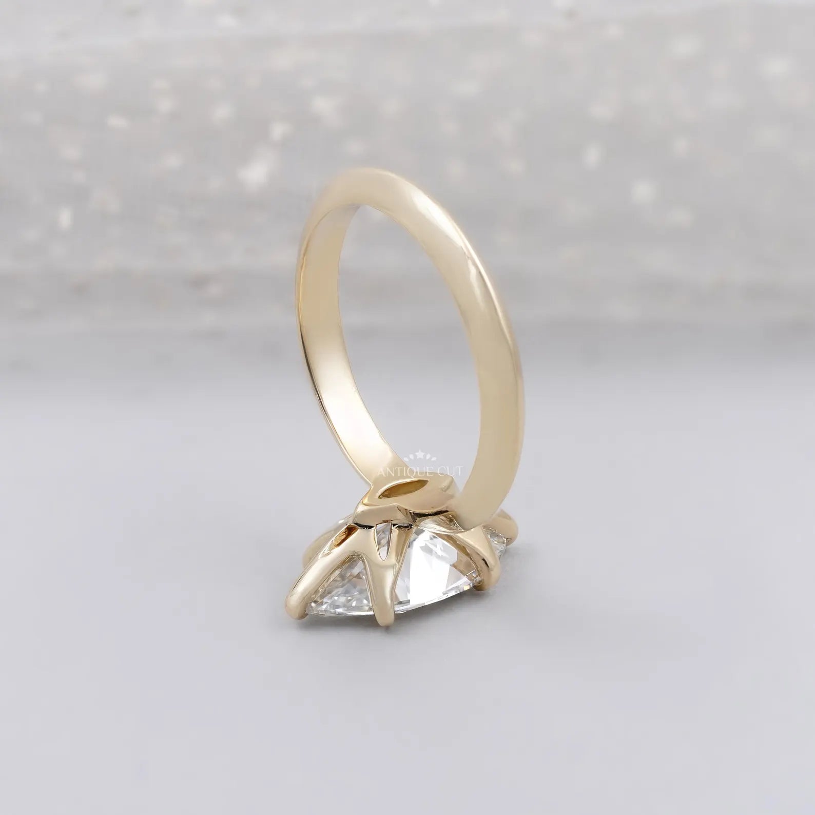Marquise Cut Diamond Ring | Solitaire Engagement Ring 6 Prong in Yellow Gold | IGI Certified