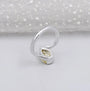 Yellow pear cut diamond wedding ring with IGI certified stone