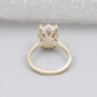 Antiquecut radiant pink diamond hidden halo engagement ring