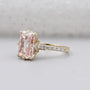 Lab grown radiant pink diamond hidden halo ring