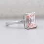 Pink emerald cut diamond engagement ring with IGI certification