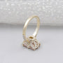 Elegant radiant pink diamond ring with hidden halo setting