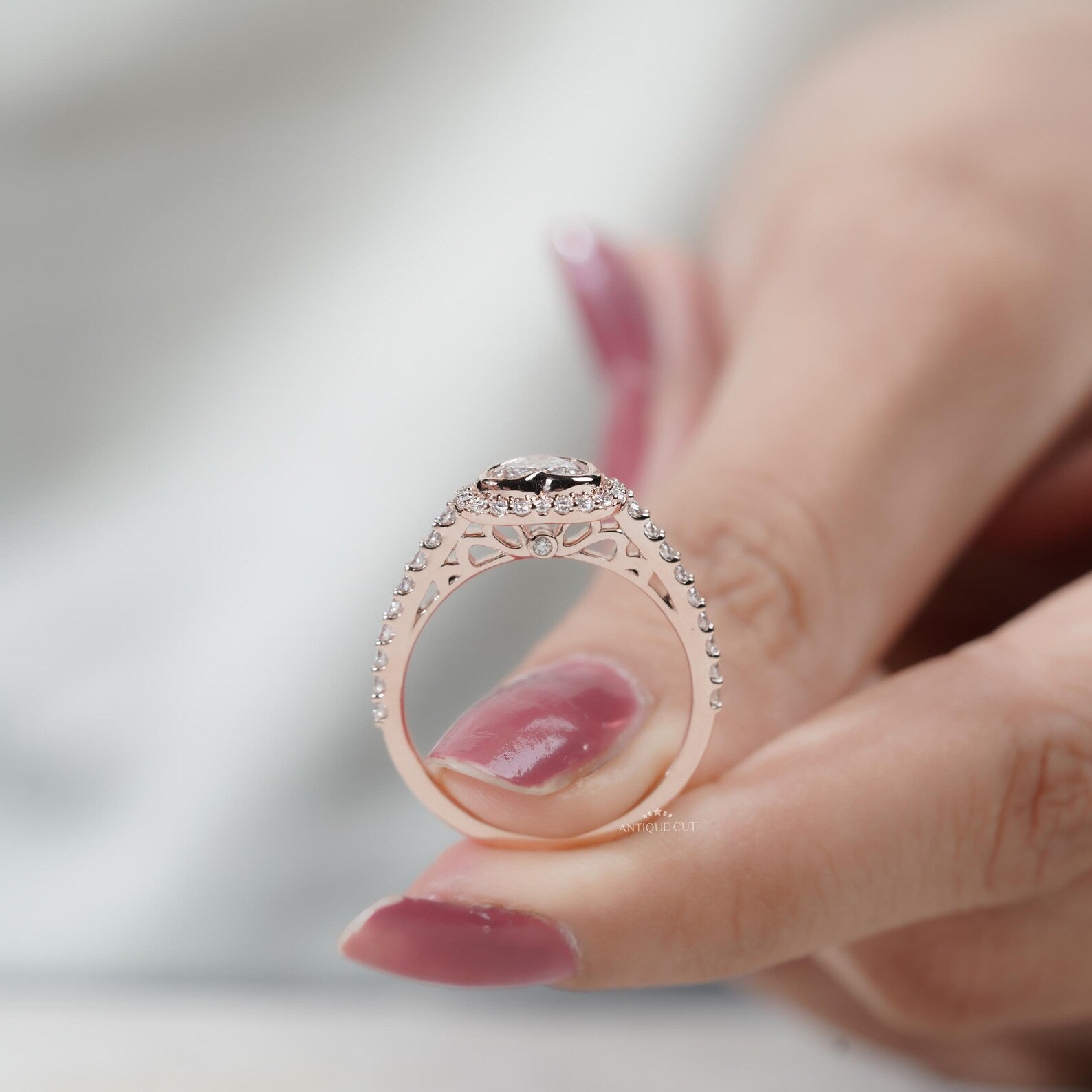 Heart Shaped Diamond Ring With Halo Style