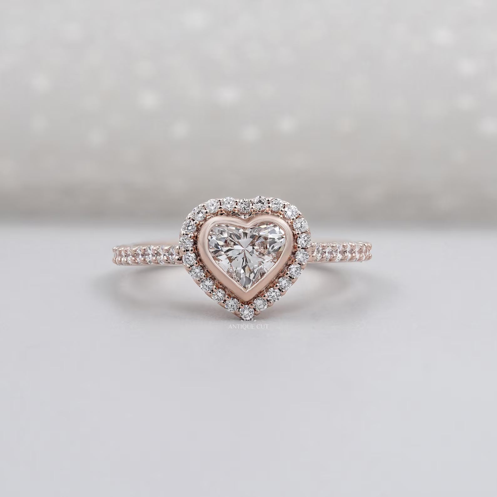 Heart Shaped Diamond Ring With Halo Style