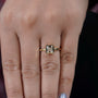 Antiquecut N letter ring with lab grown diamonds in yellow gold