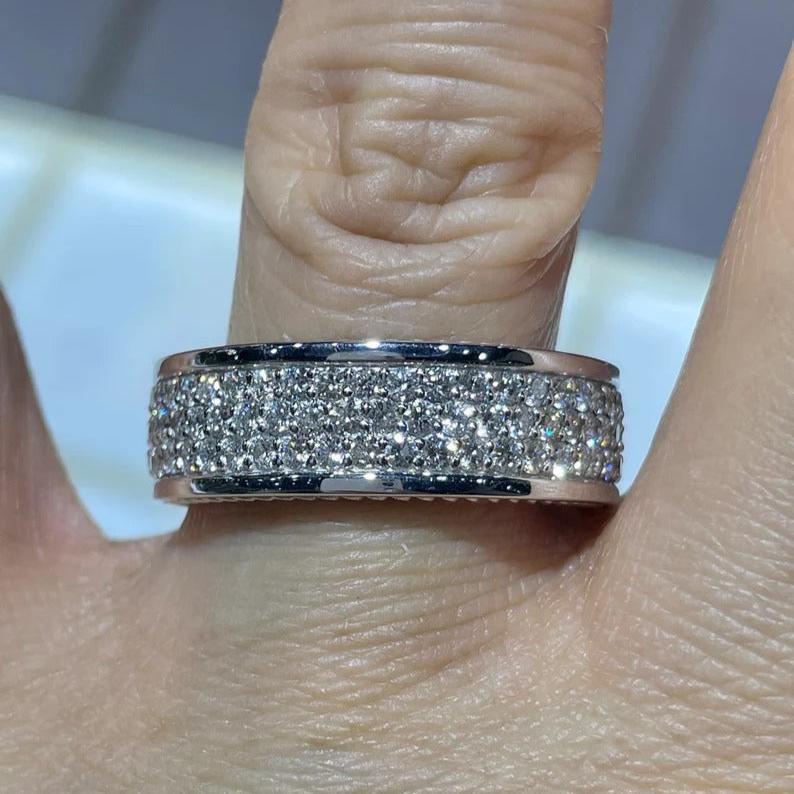 Round 3.00ct Lab Grown Diamond Men's Engagement Ring, EF Color, VS Clarity, IGI Certified