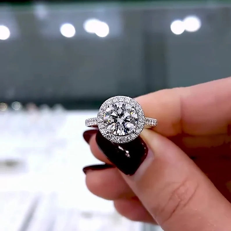 Antiquecut diamond engagement ring