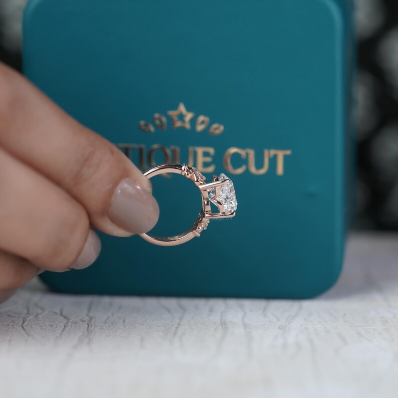 Heart Cut Engagement Ring | 3.10tcw Heart Shape Diamond | Rose Gold Romantic Engagement Ring | Vintage Inspired Solitaire Ring