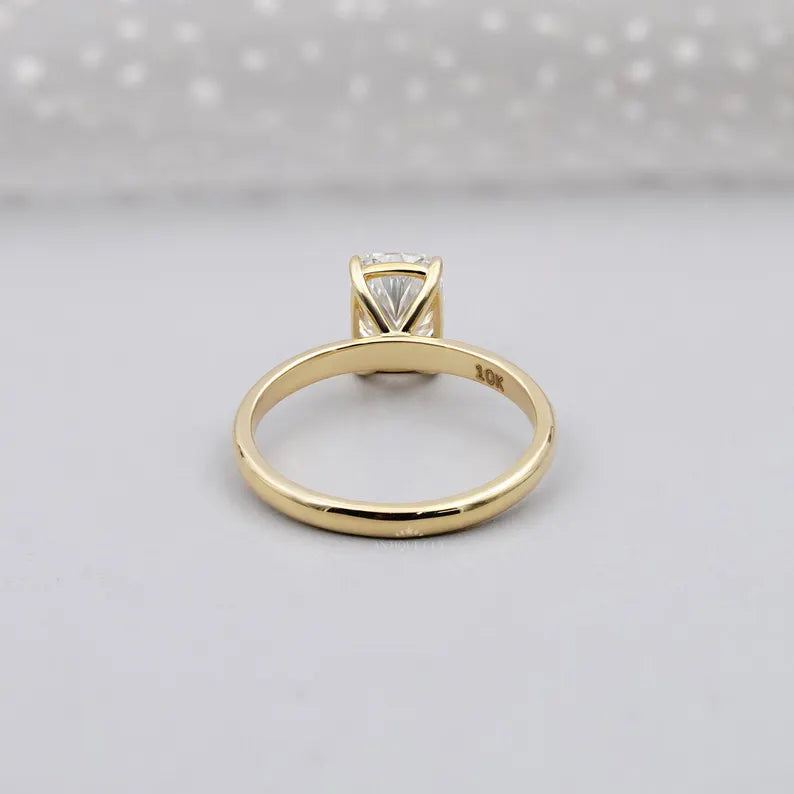 2.00ct Cushion Cut Diamond Engagement Ring | Solitaire 14K Yellow Gold Classic Engagement Ring | Timeless Bridal Jewelry