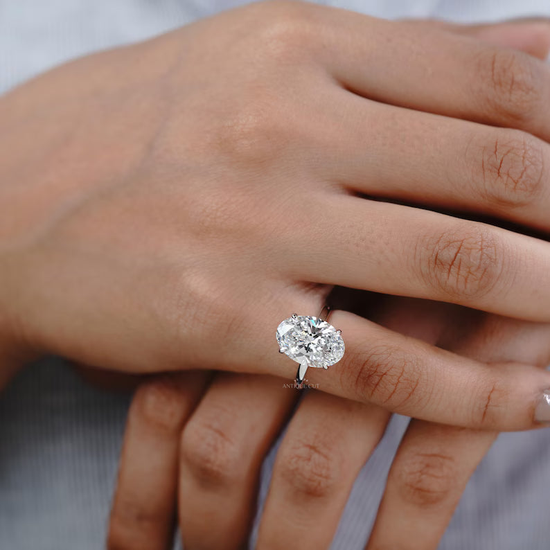 Oval Diamond Solitaire Engagement Ring With 4 Prong | Lab Grown Diamond | IGI Certified