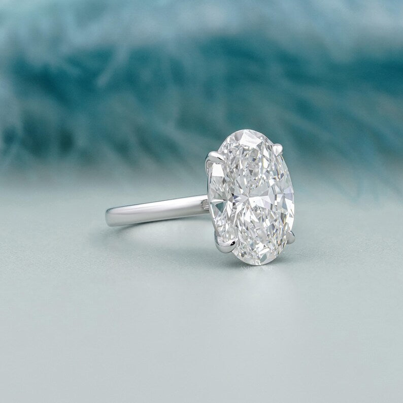 Oval Diamond Solitaire Engagement Ring With 4 Prong | Lab Grown Diamond | IGI Certified