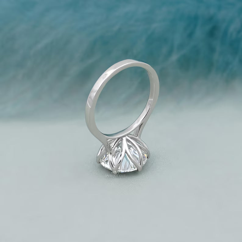3.50ct Round Cut Lab Grown Diamond Engagement Ring in Platinum 6 Prong Solitaire Ring