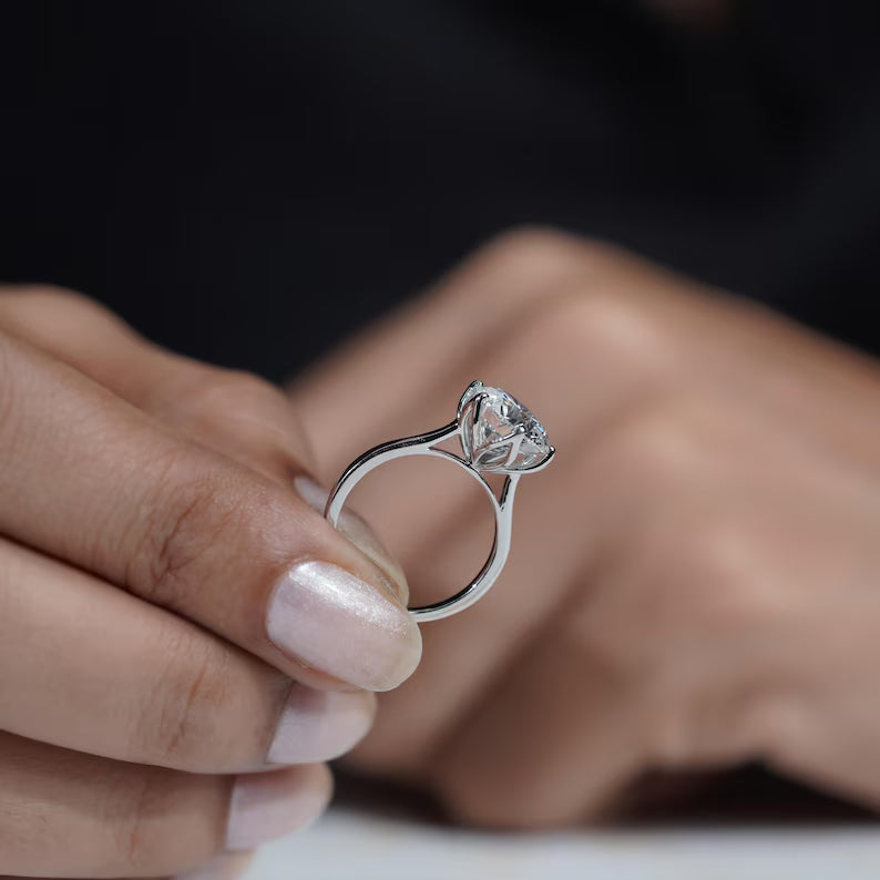 3.50ct Round Cut Lab Grown Diamond Engagement Ring in Platinum 6 Prong Solitaire Ring