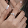 Oval cut diamond ring side view