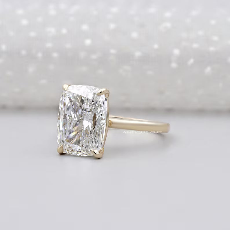 7.10ct Cushion Cut Diamond Engagement Ring, Solitaire Ring, DEF Color, VVS-VS Clarity