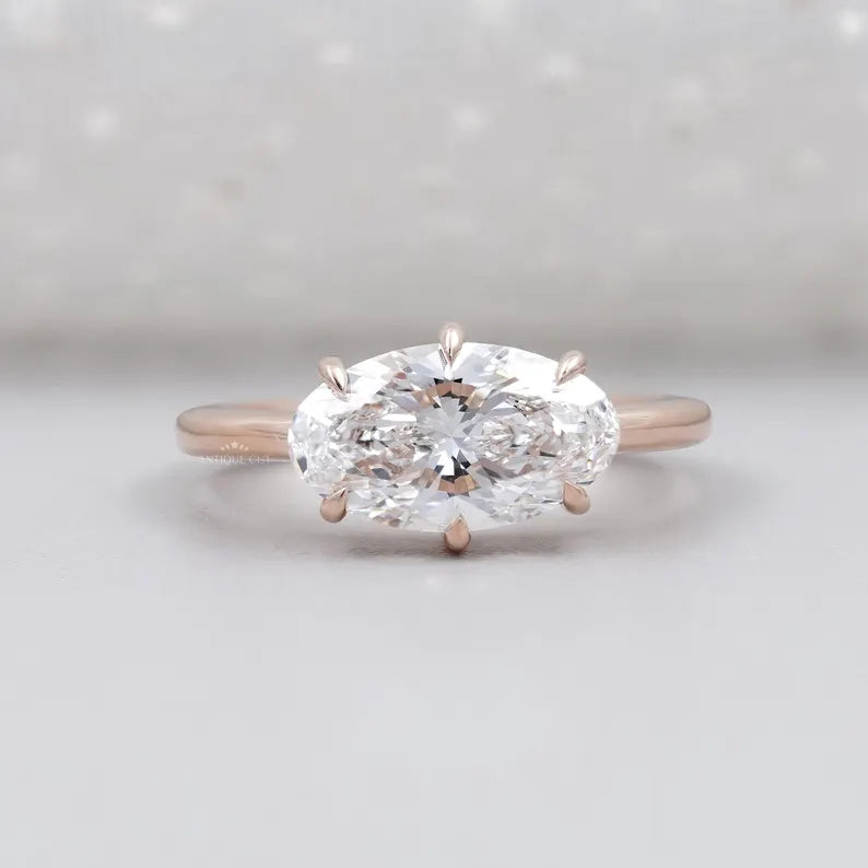 1.70TCW Oval Cut Diamond Engagement Ring | Rose gold Classic Solitaire | Lab Grown Diamond Ring | IGI Certified D-E-F VVS-VS.