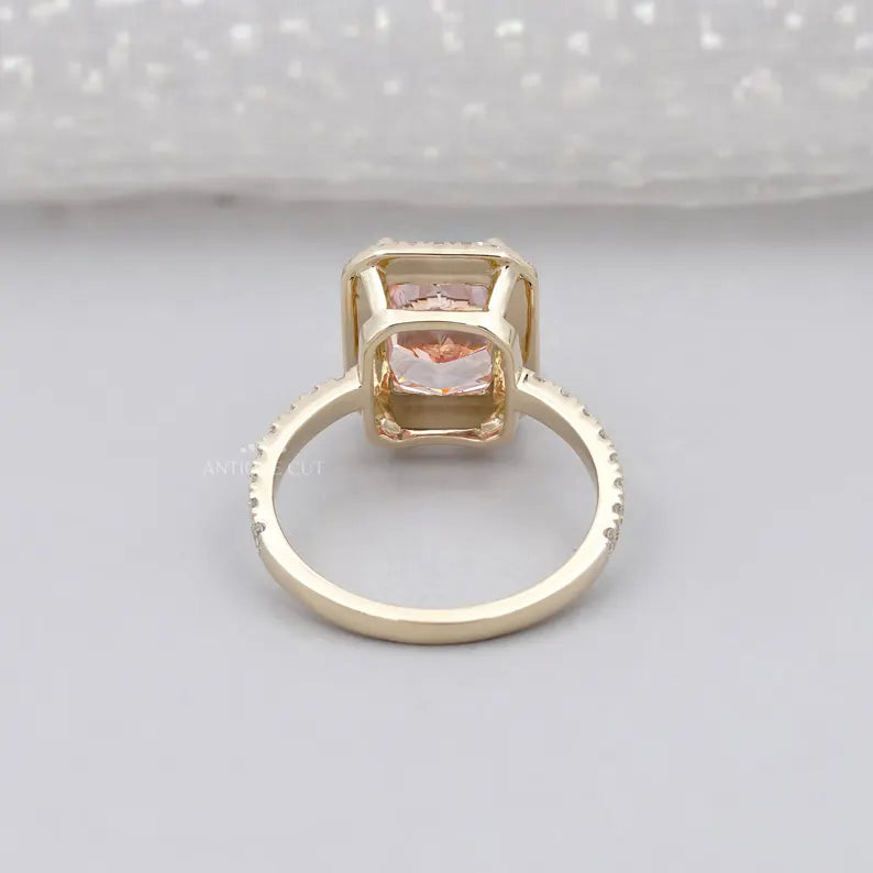 3.60TCW Radiant Cut Pink Diamond Engagement Ring, Halo Ring, Lab Grown Diamond Ring, IGI Certified D-E-F VVS-VS.